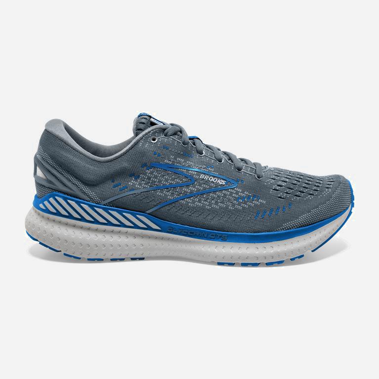 Tenis Brooks Glycerin Gts 19 Max Cushion - Zapatillas Para Correr En Asfalto Hombre - Gris / Azules